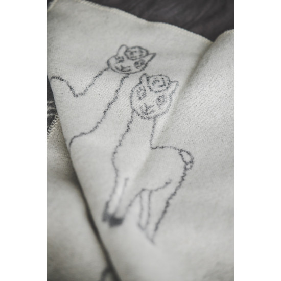 Vilnonis pledas ,,Alpaka" pilkas 130x200