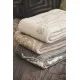 Vilnonis pledas ,,Alpaka" kreminis 130x200