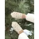 Kumštinės pirštinės iš alpakų vilnos su snaigių motyvais (beige)